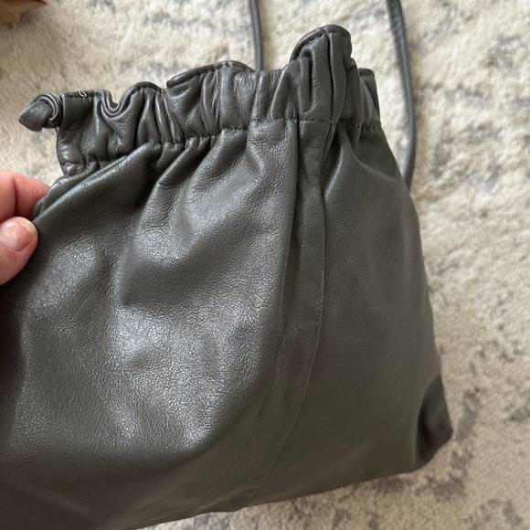 Gray Drawstring Crossbody Bag - Picture 5 of 7